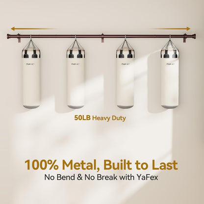 YaFex Heavy Duty Curtain Rods - Adjustable 32-144 Inch | Modern Bronze Window Treatment