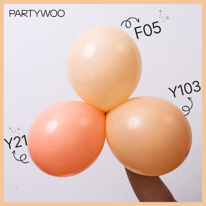 PartyWoo Nude Balloons - 101pcs 12 Inch Apricot Latex Helium Balloons for Boho Theme Celebrations
