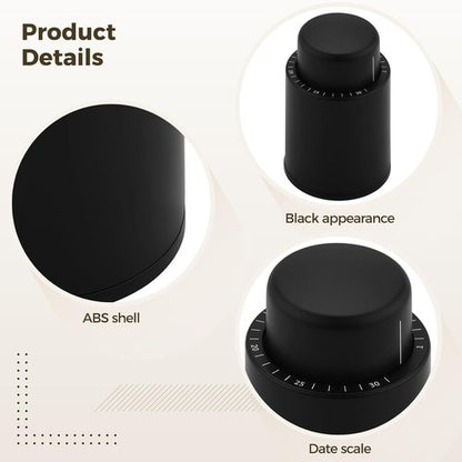 4 Pcs Vacuum Wine Stopper Set, Reusable Wine Preserver with Time Scale, Pump Design for Easy Use, ABS Shell & Silicone Seal, Anti-Leaking Wine Bottle Plug for Red Wine, Champagne