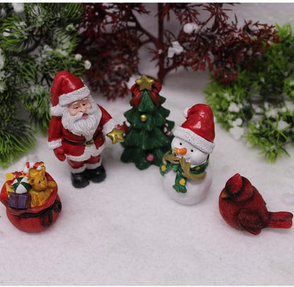Skiennix Christmas Miniature Figurines - Small Resin Santa Claus Ornaments for Holiday Decor | Perfect for Winter Celebrations