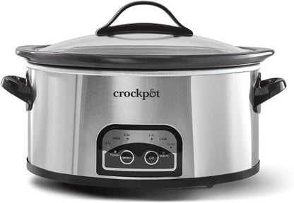 Crock-Pot 6 Quart Programmable Slow Cooker - Timer & Auto Food Warmer - Stainless Steel Finish