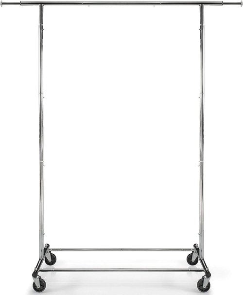 HOME IT Clothes Rack - Heavy Duty Adjustable Chrome Garment Rack | 200 LBS Capacity, Collapsible Design