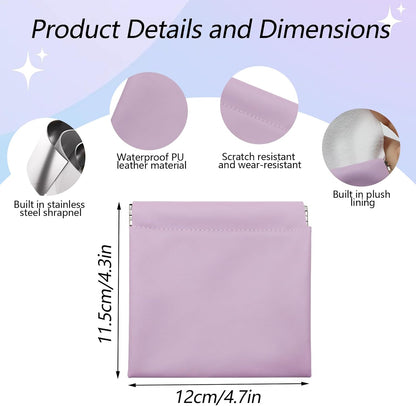 Personalized Snap Closure Leather Organizer Pouch 4 PCS Small Makeup Bag for Purse Mini Portable Cosmetic Bags for Women Lambskin Pocket Cosmetic Bag