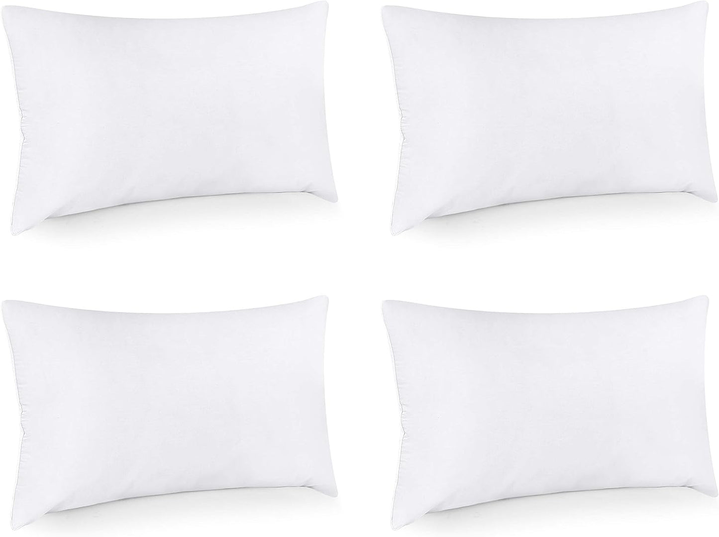 Utopia Bedding Throw Pillows - Set of 4 Fluffy Decorative Down Alternative Pillows | 14 x 22 Inches, White