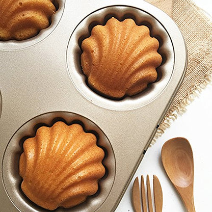 CAN_Deal 6 Cup Nonstick Madeleine Pan Gold