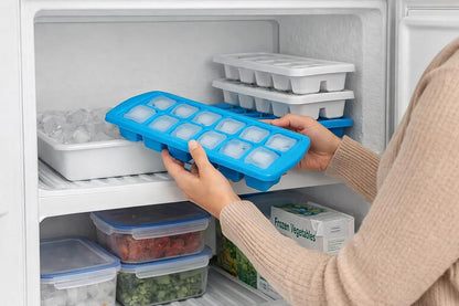 Skiennix 4-Pack Stackable Ice Cube Trays - BPA-Free Plastic, 12-Cube Set for Drinks & Meal Prep