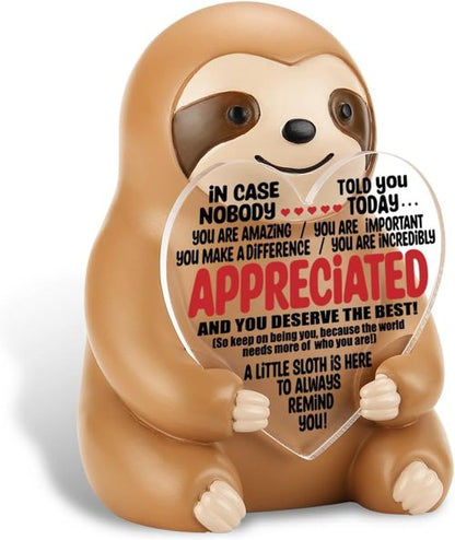 FOKCBOCM Sloth Figurine - Inspirational Gift for Friends & Coworkers | Encouragement Collectible