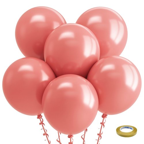 Bezente Dusty Pink Balloons 18 Inch - 30 Pack Large Thick Rose Pink Balloons Big Round Pink Latex Balloons for Birthday Wedding Anniversary Bridal Shower Gender Reveal Boho Theme Party Decoration