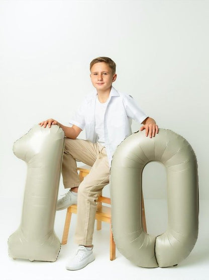 40 Inch Foil Number 50 Balloons - Cream 50th Birthday Party Decorations for Men & Women