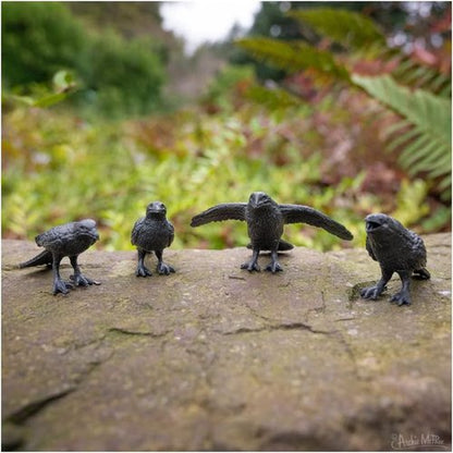 Archie McPhee Murder of Crows Figures - Unique Set of 4 Decorative Collectibles