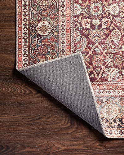 Loloi Layla Collection, LAY-11, Cinnamon/Sage, 2'-3" x 3'-9", .13" Thick, Accent Rug, Soft, Durable, Vintage Inspired, Distressed, Low Pile, Non-Shedding, Easy Clean, Printed, Living Room Rug