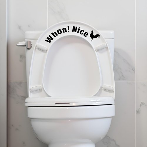 Funny Cock Toilet Stickers - Waterproof Vinyl Wall Art Decal for Restroom Decor | Removable Self-Adhesive