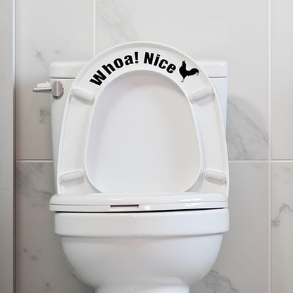 Funny Cock Toilet Stickers - Waterproof Vinyl Wall Art Decal for Restroom Decor | Removable Self-Adhesive