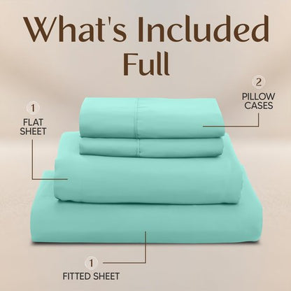 Utopia Bedding Full Bed Sheets Set - 4 Piece Bedding - Brushed Microfiber - Shrinkage and Fade Resistant - Easy Care (Full, Spa Blue)