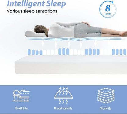 BestMassage 6-Inch Gel Memory Foam Mattress - Medium Firm Feel | CertiPUR-US Certified | Pressure Relief & Cooling Comfort
