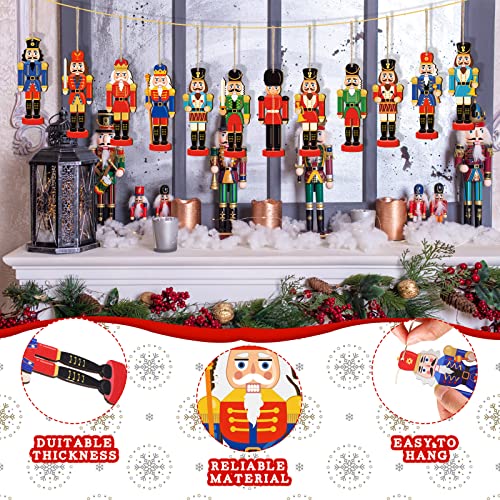 36 Pack Christmas Wooden Nutcracker Ornaments - Holiday Decor & Tree Decorations