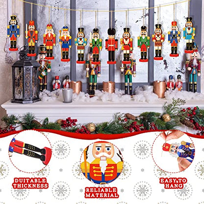 36 Pack Christmas Wooden Nutcracker Ornaments - Holiday Decor & Tree Decorations
