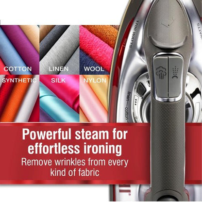 CHI Steam Iron - Powerful 1700 Watts with 300+ Steam Holes & Titanium Infused Soleplate | XL 10' Cord