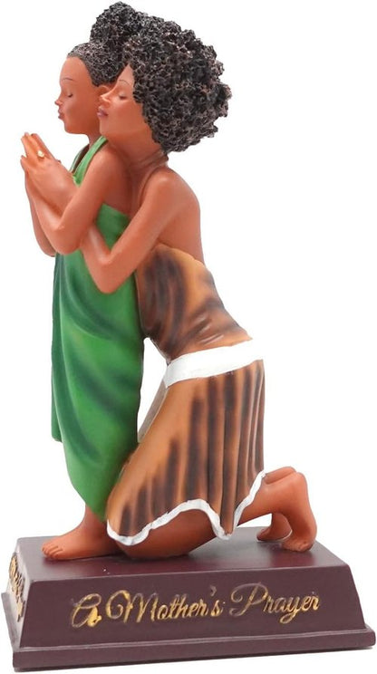 African American Expressions Mother’s Prayer Figurine - Inspirational Resin Statue of Praying Black Mother & Daughter | Faith-Based Home Décor Gift