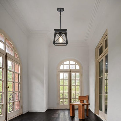 HuixuTe Black Farmhouse Pendant Lights, Industrial Kitchen Island Lighting, Rectangle Linear Cage Chandeliers for Kitchen, Dining Room Table