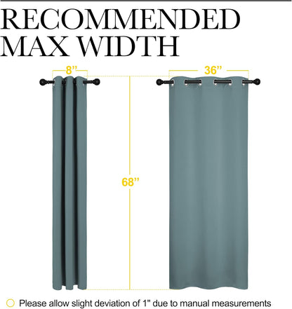 NICETOWN Modern Blackout Curtains - Noise Reducing & Thermal Insulated Drapes | Greyish Blue, 2 Panels (W42 x L68-Inch)