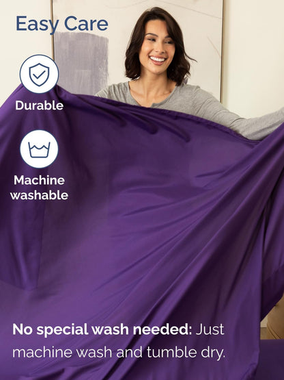Skiennix Extra Deep King Sheet Set | 6-Piece Breathable Cooling Bedding - Soft, Wrinkle-Free Purple