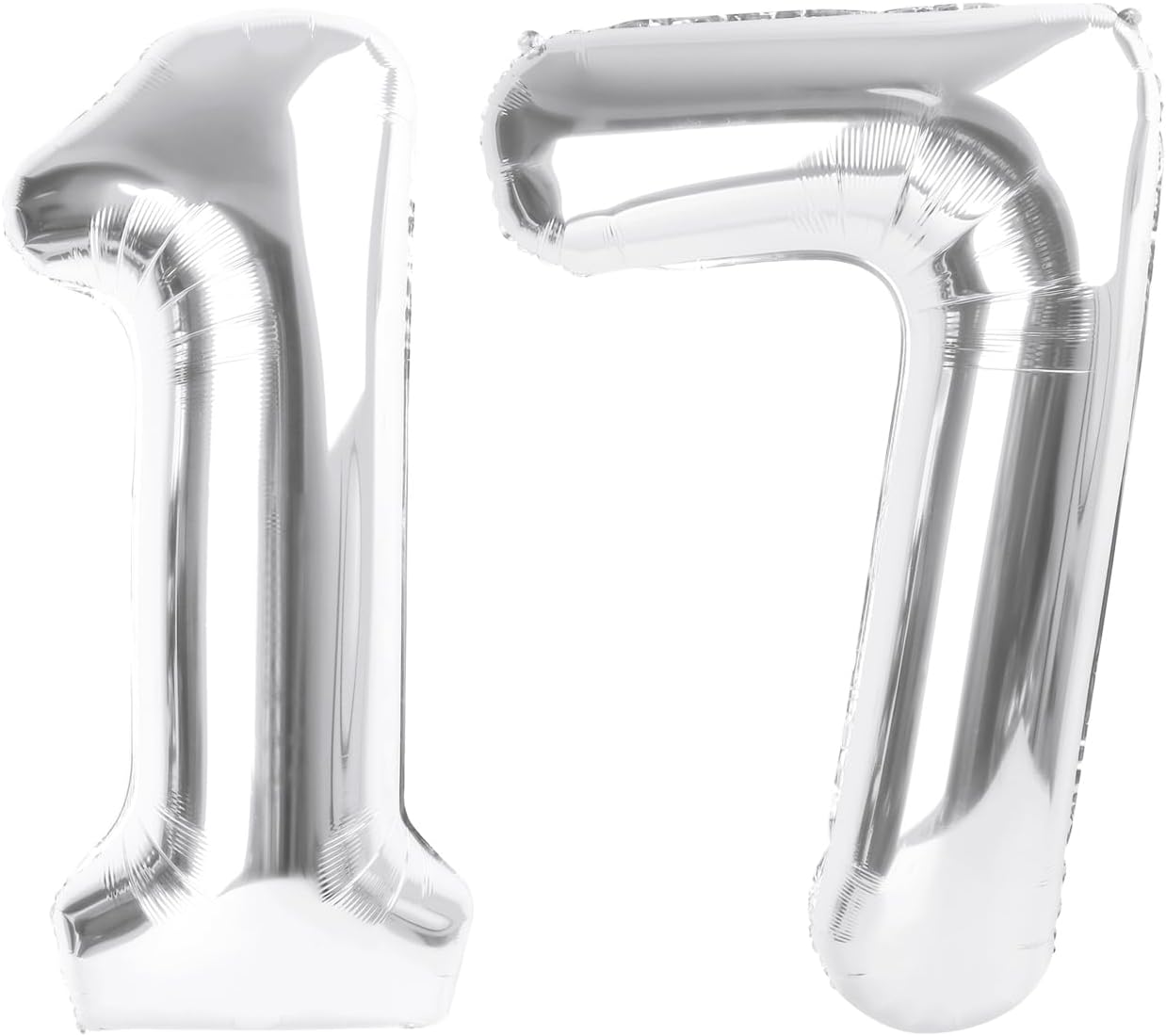Skiennix 40-Inch Silver Number 17 Balloon - Perfect Decoration for 17th Birthday & Anniversaries