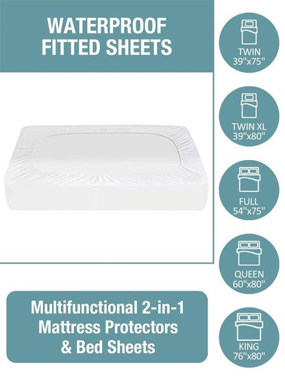 Bedecor Queen Waterproof Mattress Protector,Pee and Liquid Proof Cover for Pets, Elderly, and Incontinence, Fitted Deep Pocket for 9-18 Inch Deep