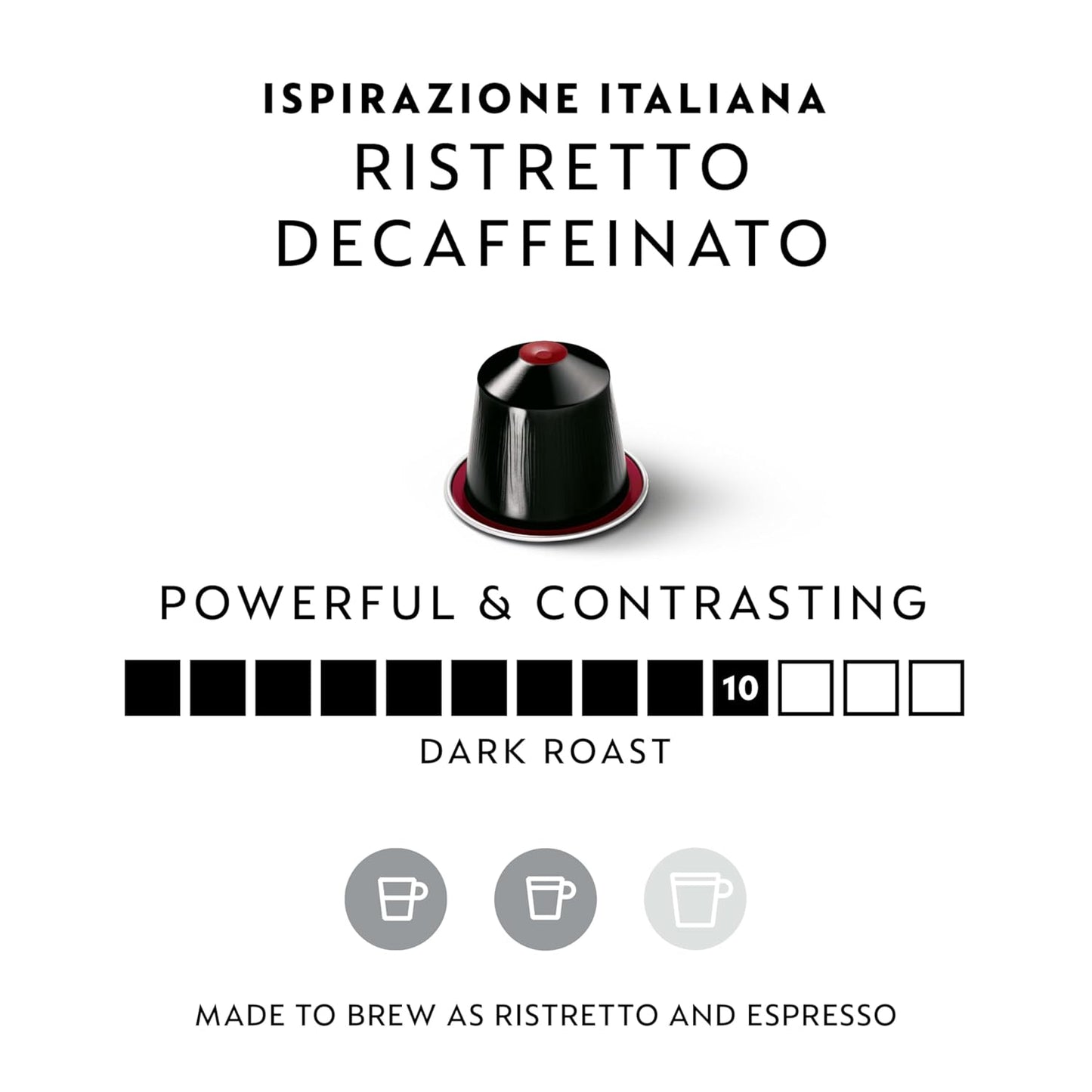 Nespresso Ristretto Decaffeinato Capsules - Dark Roast Coffee Pods | 50 Count Original Line