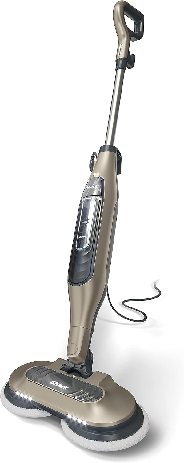 Shark S7001 Mop - 3 Steam Modes & LED Headlights - Scrub & Sanitize Hard Floors - Gold Finish
