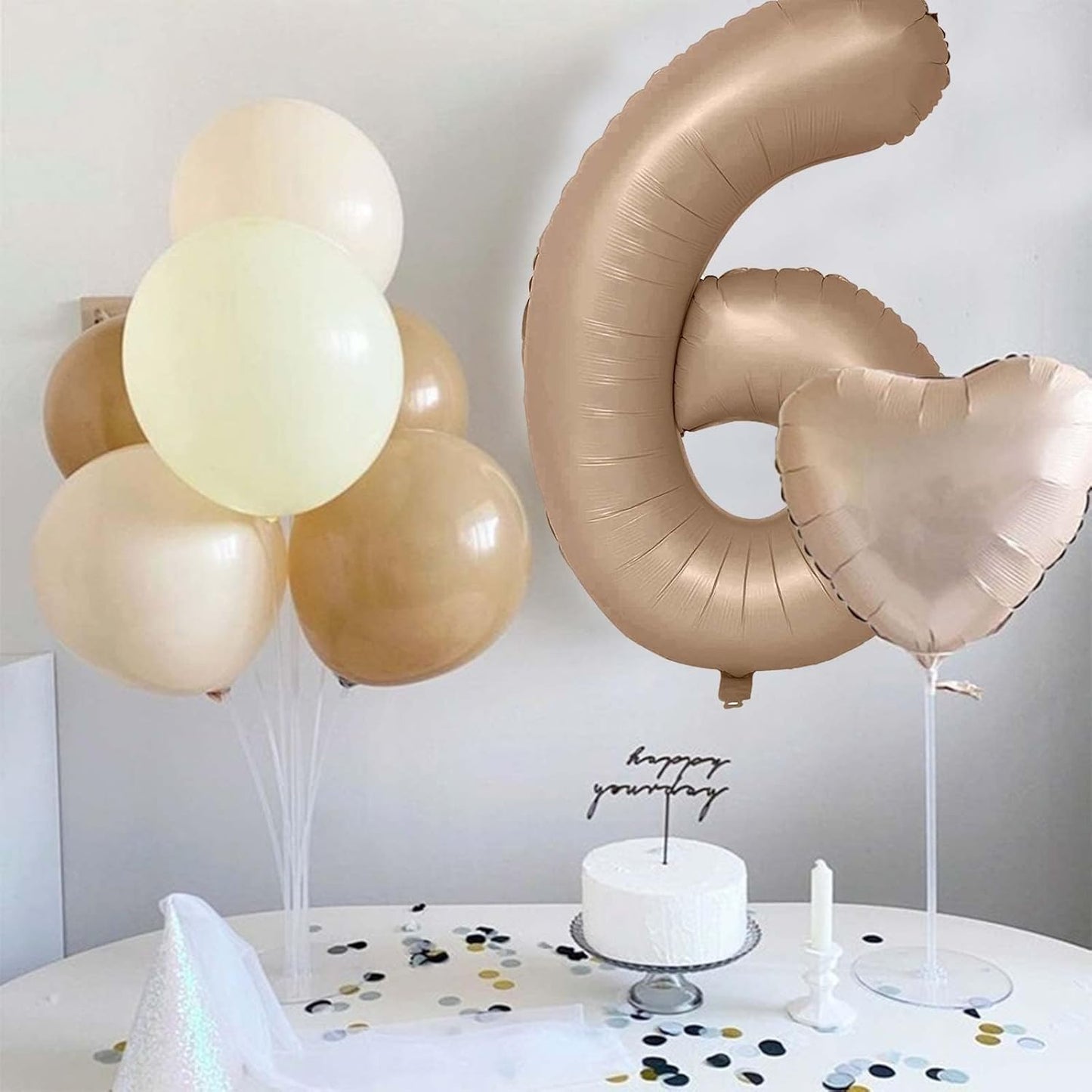 Regine Switzerland 40-Inch Number 7 Balloon - Giant Self-Inflating Apricot Foil for 7th Birthday & Baby Shower Decor