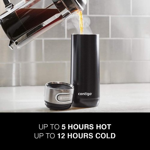 Contigo Luxe Vacuum-Insulated Travel Mug - 16 Ounces - Stainless Steel - Monaco Color