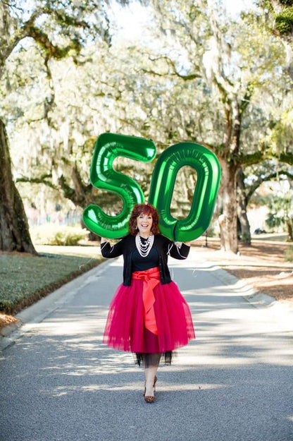 Skiennix 40-Inch Balloon Numbers - Big Dark Green Balloons for 5th Birthday & Wedding Decor