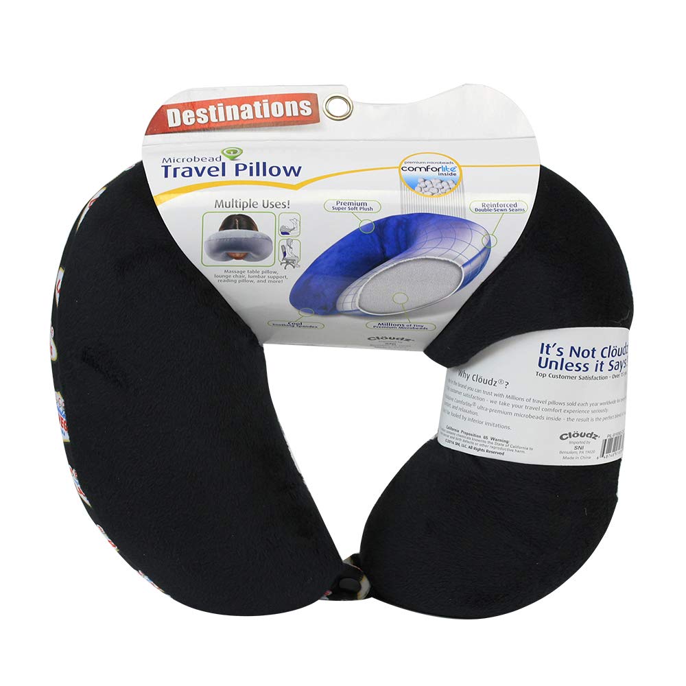 Las Vegas - Cloudz Destinations - Microbead Travel Neck Pillow - Black