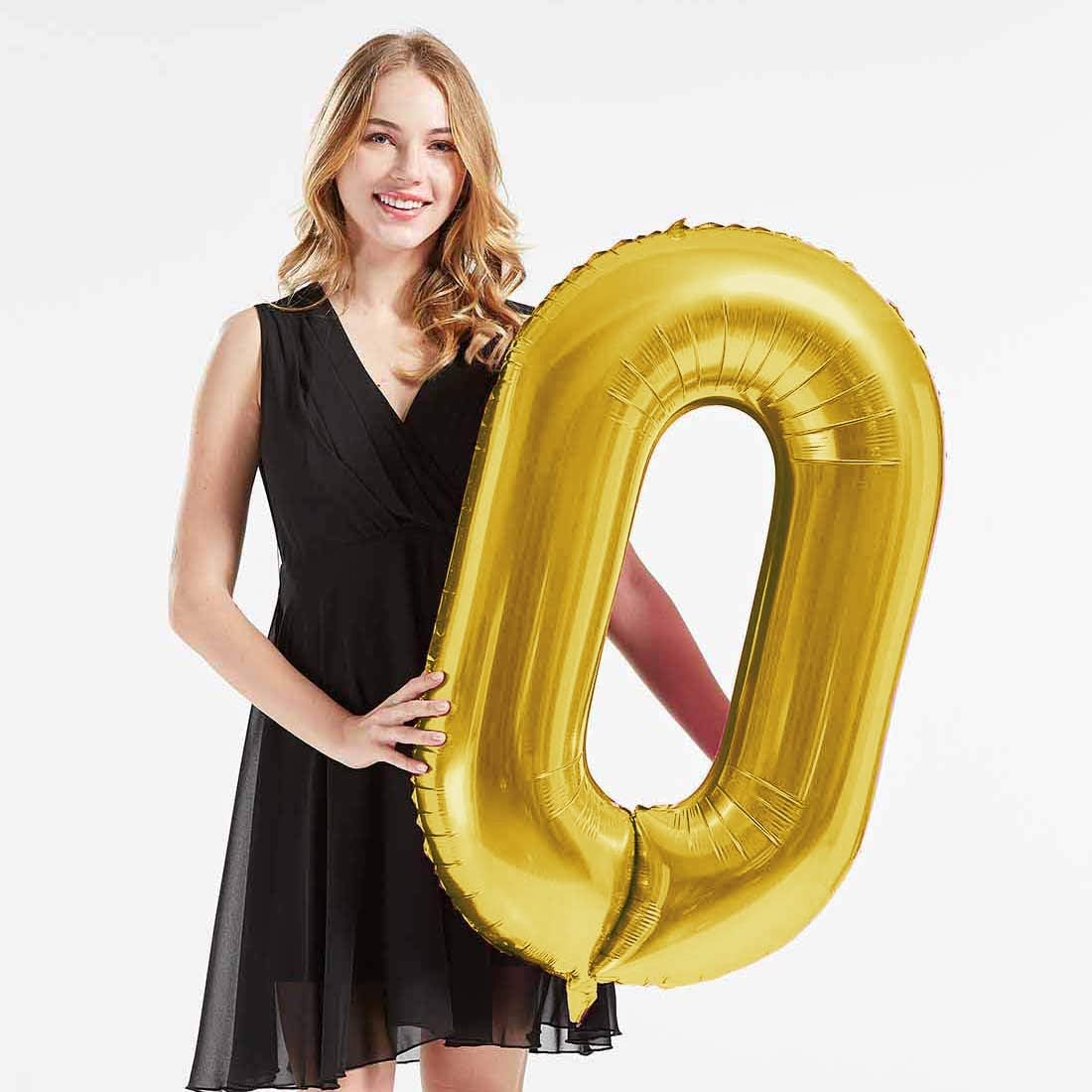 Skiennix 40-Inch Gold Foil Jumbo Number 80 Balloons - Perfect for 80th Birthday Celebrations