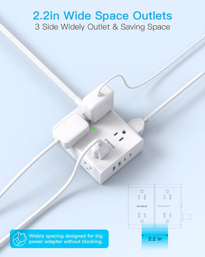 Skiennix Surge Protector Power Strip - 15 ft Cord with 8 Outlets & 4 USB Ports | Ideal for Home & Office
