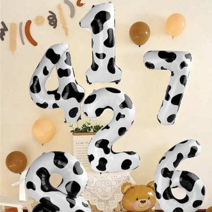 Balloon Numbers 40 Inch - 7th Birthday Decorations in White & Black | Perfect for Engagements, Weddings & Graduations