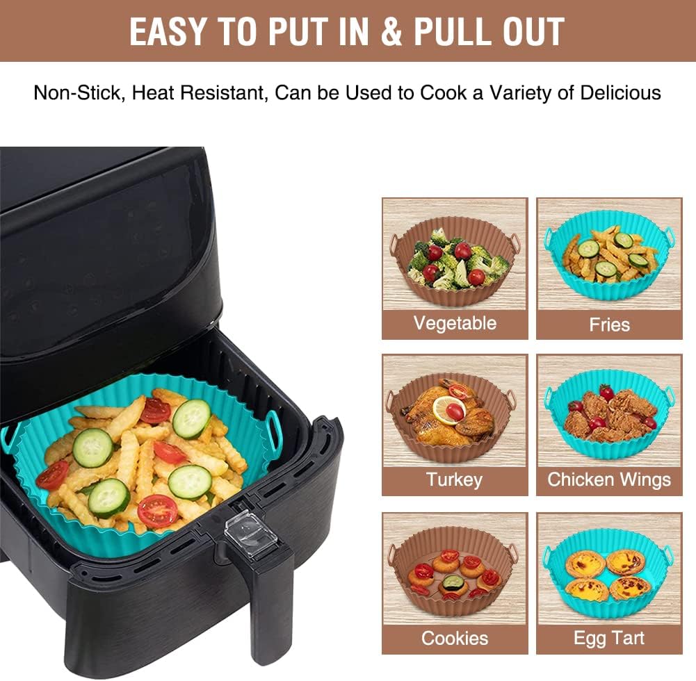Ninja Air Fryer Silicone Liners - Perfect Fit for 3 to 5 QT Air Fryers | Better Than Parchment Paper