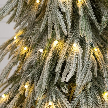 4ft Flocked Down Swept Artificial Christmas Tree with 110 LED Lights - Nearly Natural