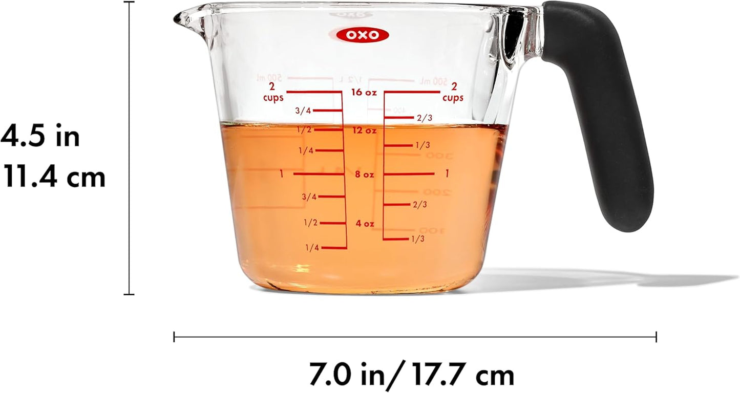 OXO Good Grips 2-Cup Glass Measuring Cup - Durable, Easy-to-Read Measurement Markings