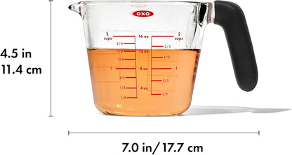 OXO Good Grips 2-Cup Glass Measuring Cup - Durable, Easy-to-Read Measurement Markings