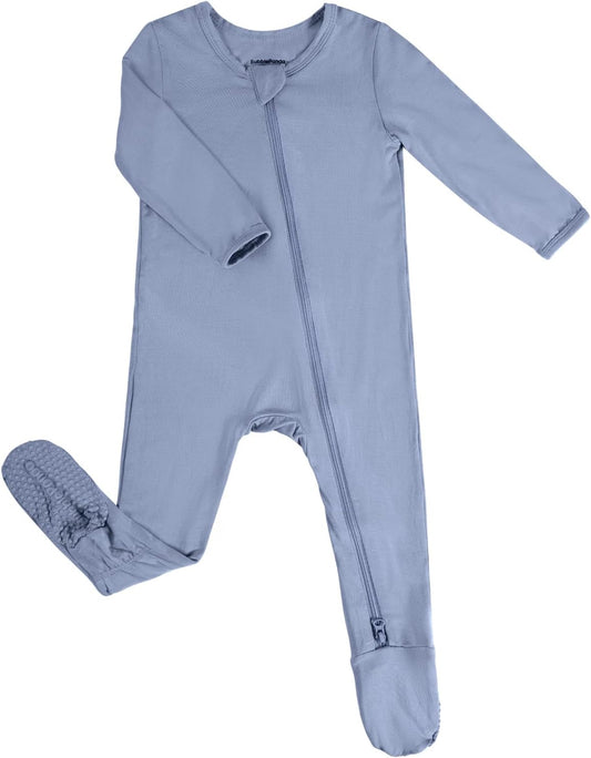Okayinn BubblePanda Baby Pajamas - Bamboo Rayon Zip-Front Non-Slip Onesie for Boys & Girls