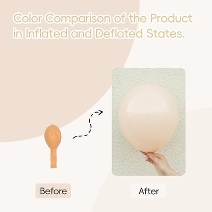 Beige Latex Balloons by [Brand Name] - 12 Inch | 50 Pack for Neutral Baby Showers & Birthday Parties