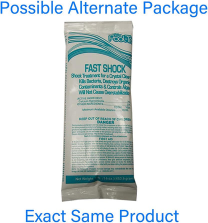 Rx Clear Mega Shock - 73% Calcium Hypochlorite Pool Sanitizer | Kills Algae & Clarifies Water | 1 lb Bag