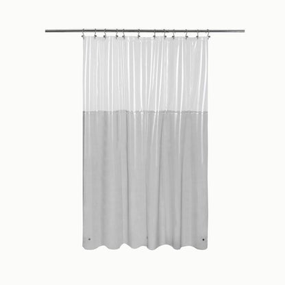Shower Curtain Liner with 3 Magnets - Heavy Duty PEVA Plastic Shower Curtain for Bathroom, Waterproof Vinyl & See Through Liner, Metal Grommets - Color Block Clear/Black, 72x72
