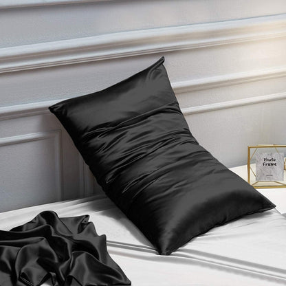 NTBAY Satin King Pillowcases - Luxurious Silky Pillow Cases for Hair & Skin | 20x40 Inches, Black - 2 Pack
