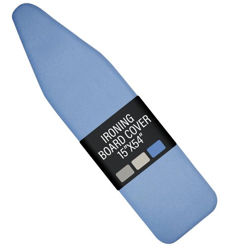 Iwtmm Ironing Board Cover and Pad with Silicone Coating, Thick Scorch-Resistant Padding, Heavy Duty for Home & Professional Use, Fits 15 x 54 Inches Boards, Secure Hook & Loop Fastener (Blue)