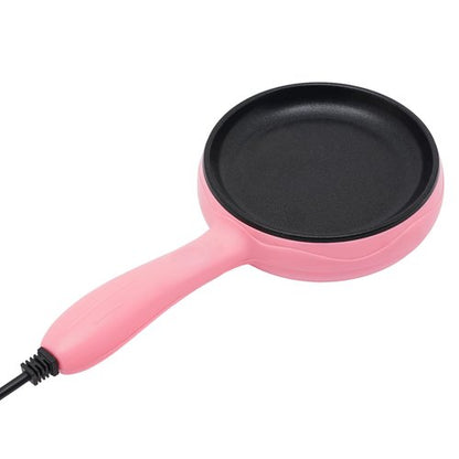 Chieacho 450W Electric Skillet Mini Frying Pan, 6 Inch Mini Skillet Electric with Non-Stick Coating for Egg Bacon Sausage, Pink Small Electric Frying Pan for kichen