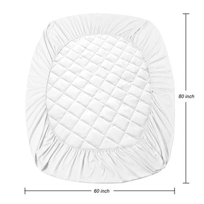 EIUE Quilted Mattress Pad - Lightweight Yet Substantial, Elastic Fitted Mattress Topper Protector, Breathable Mattress Protector with Secure Fit,Machine Washable,Queen(60x80inches),White