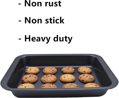 Regine Switzerland Baking Pan Set - Heavy Duty Nonstick Carbon Steel | 12.6 x 8.6 Inch for Brownies & Lasagna